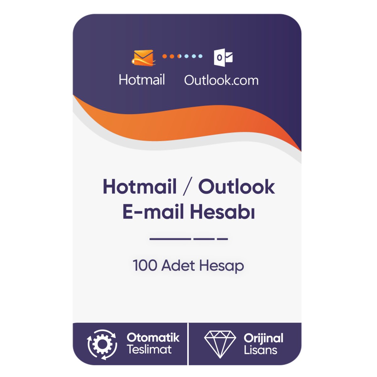 hotmail outlook email hesabi 100 adet